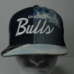 Chicago Bulls patchwork denim snapback cap